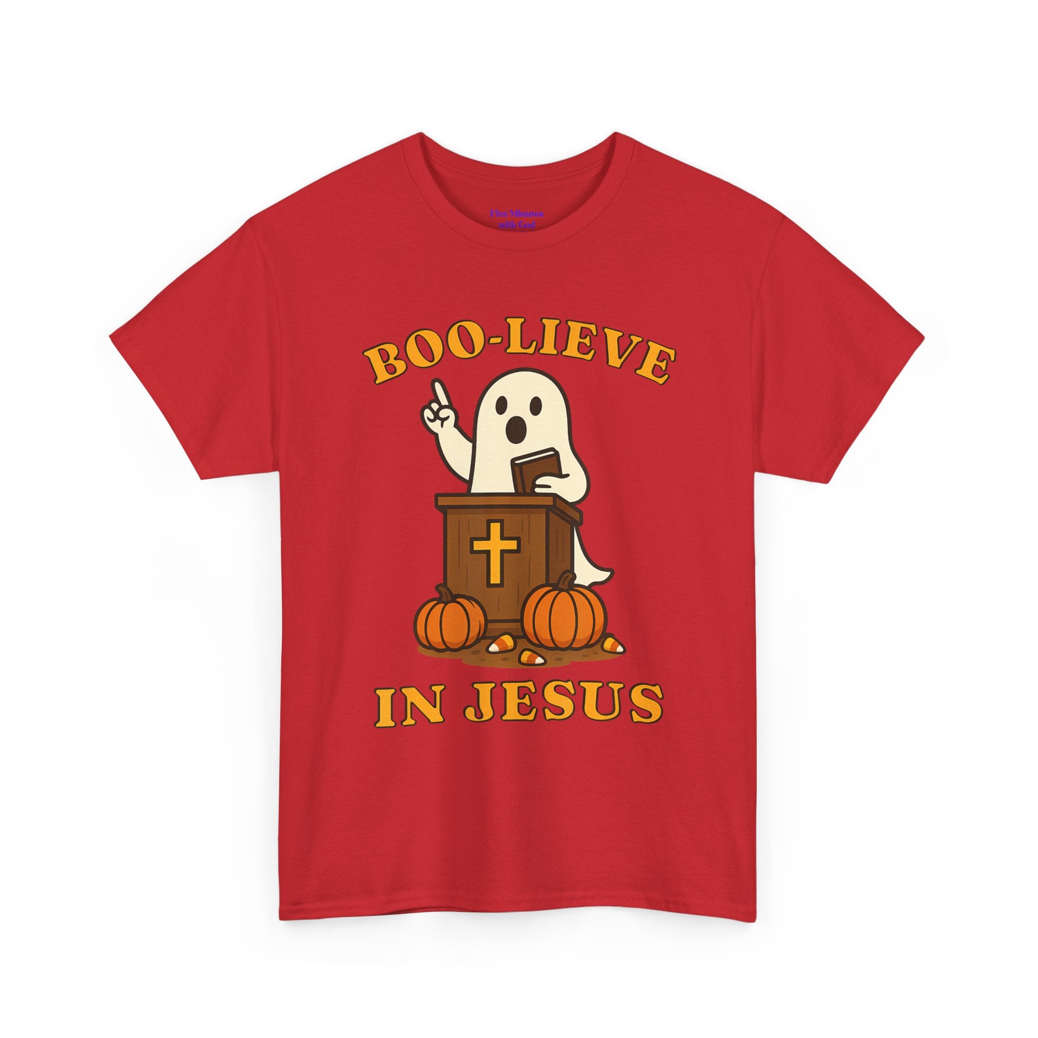 Boo-Lieve in Jesus Tee, Halloween Shirt, Unisex Cotton Tee, Fall Fashion, Religious T-Shirt, Spooky Season Apparel