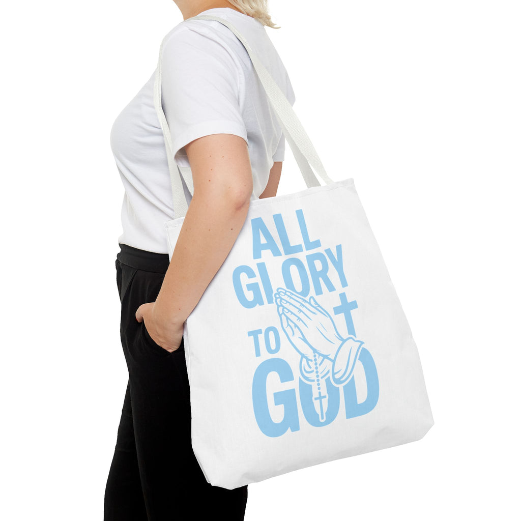 Faith-Inspired Tote Bag, All Glory to God, Christian Gift, Reusable Shopping Bag, Inspirational Tote, Church Event Carryall