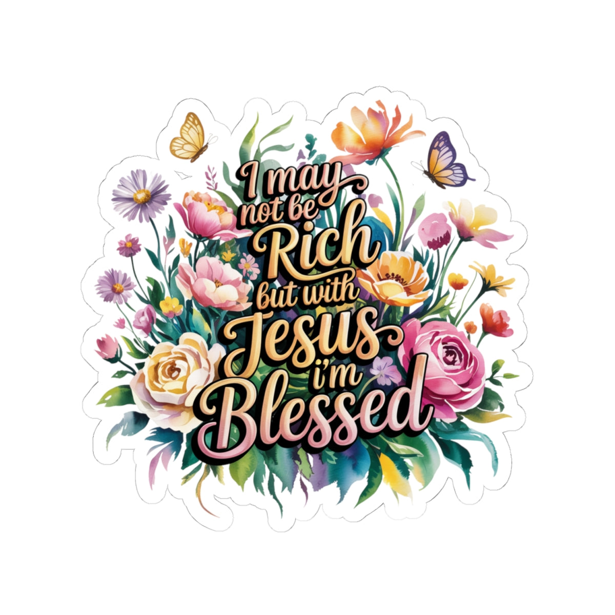 Inspirational Floral Stickers for Faith and Gratitude, Bible Verse Decor, Christian Gifts, Planner Stickers, Laptop Decor, Motivation