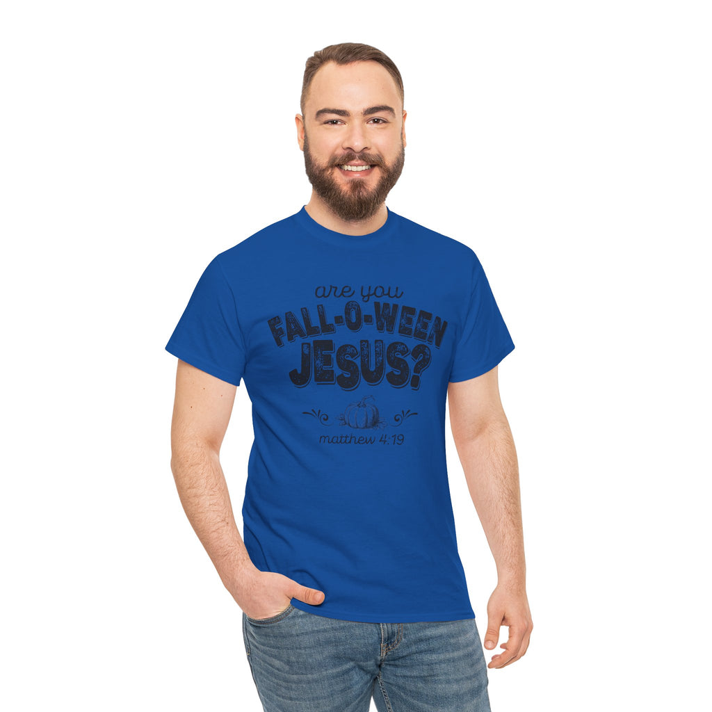 Fall-Themed Tee, Are You Fall-O-Ween Jesus, Unisex Cotton Shirt, Funny Fall Apparel, Halloween T-Shirt, Thanksgiving Gift Ideas