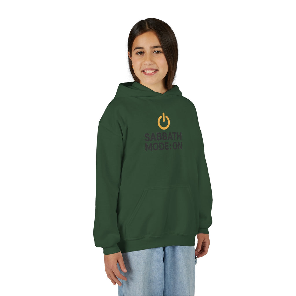 Sabbath Mode Youth Hoodie, Comfortable Hooded Sweatshirt for Kids, Perfect for Religious Observances, Christian Gift, Sunday Wear