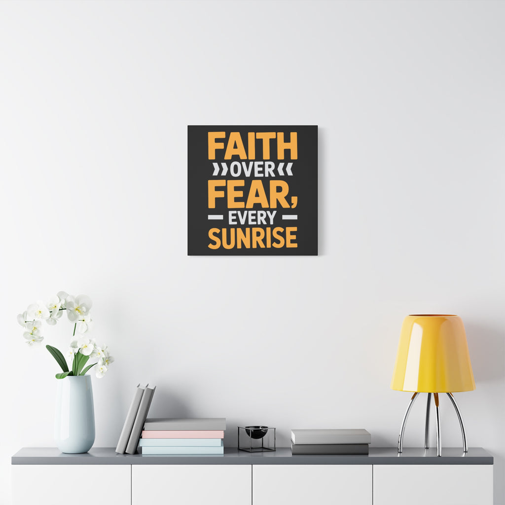 Inspirational Wall Art, Motivation Decor, Faith over Fear Canvas, Uplifting Home Decoration, Perfect Gift for New Beginnings