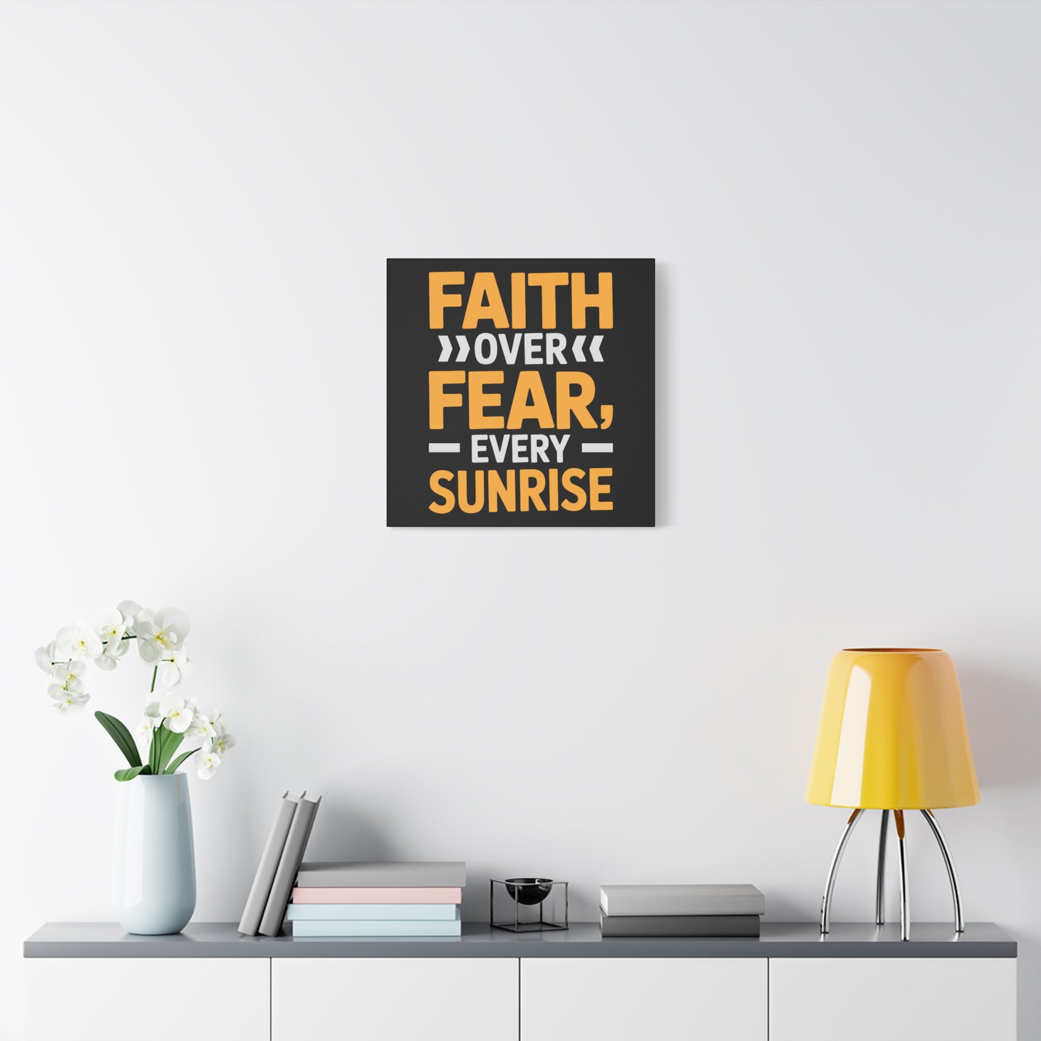 Inspirational Wall Art, Motivation Decor, Faith over Fear Canvas, Uplifting Home Decoration, Perfect Gift for New Beginnings