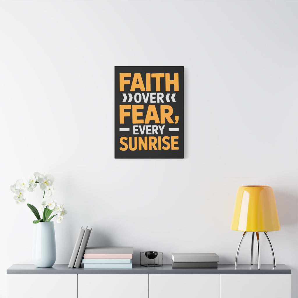 Inspirational Wall Art, Motivation Decor, Faith over Fear Canvas, Uplifting Home Decoration, Perfect Gift for New Beginnings