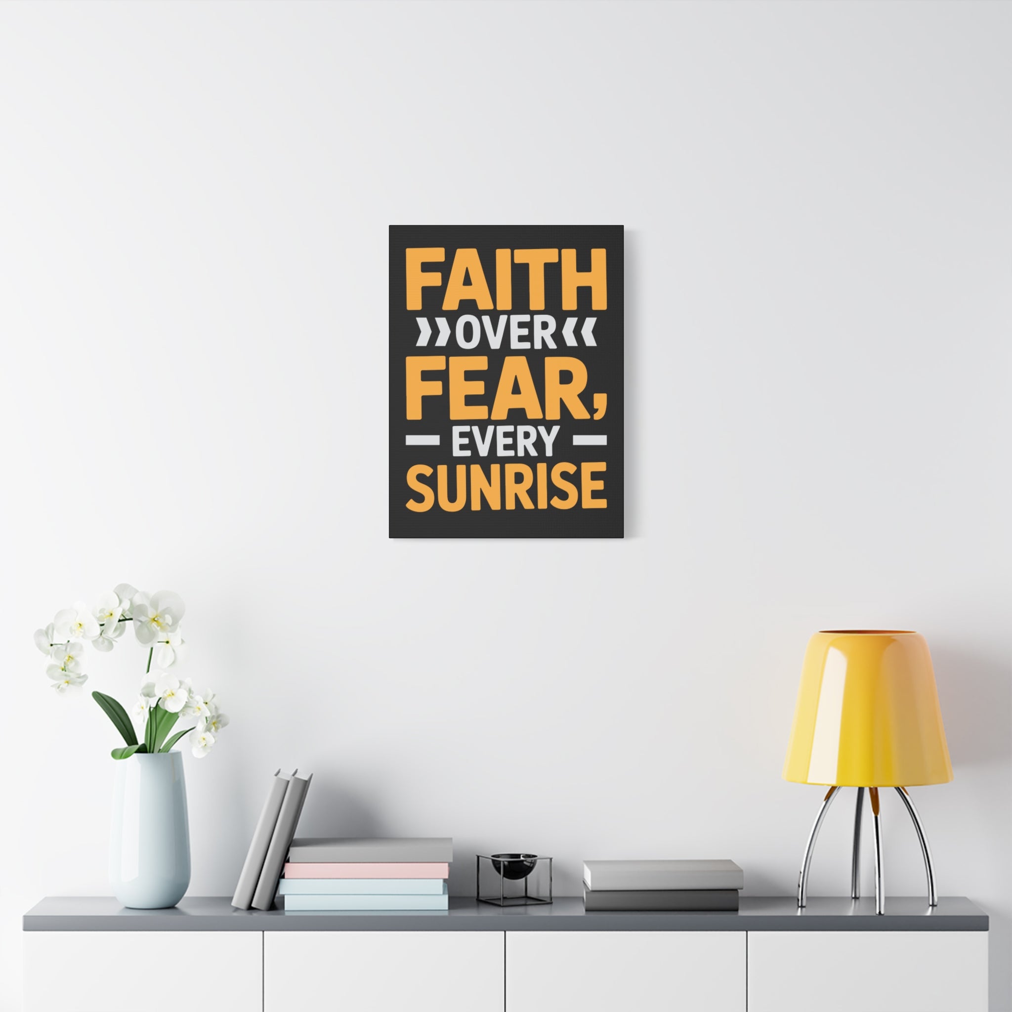 Inspirational Wall Art, Motivation Decor, Faith over Fear Canvas, Uplifting Home Decoration, Perfect Gift for New Beginnings