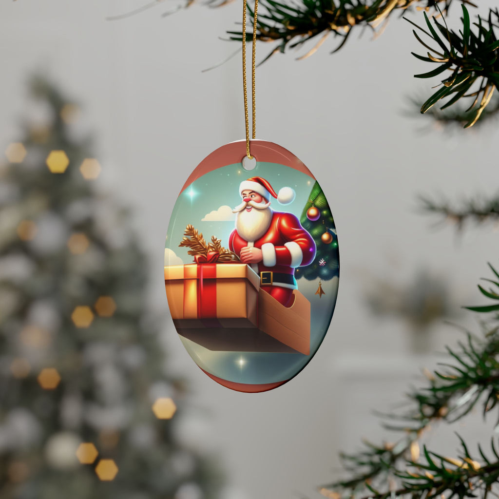 Festive Santa Ceramic Ornaments - Holiday Decor, Christmas Tree Decorations, Personalized Gifts, Stocking Stuffers, Winter Celebrations