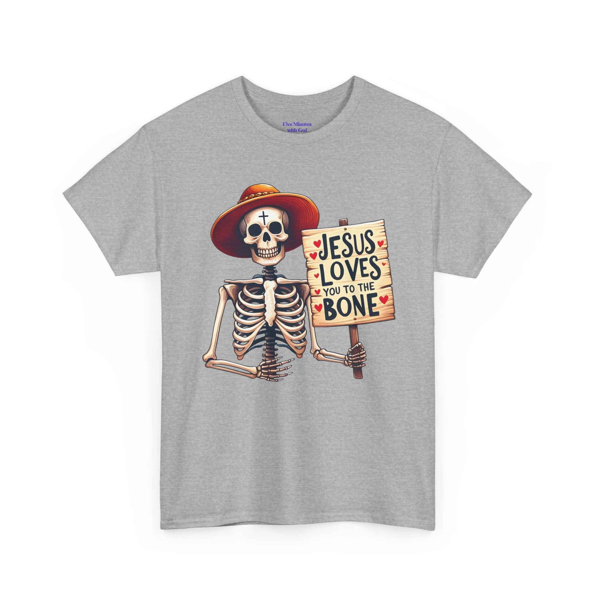 Jesus Loves You to the Bone Tee | Fun Skeleton Shirt, Unisex T-Shirt, Halloween Gift, Faith Apparel, Casual Wear, Holiday Shirt