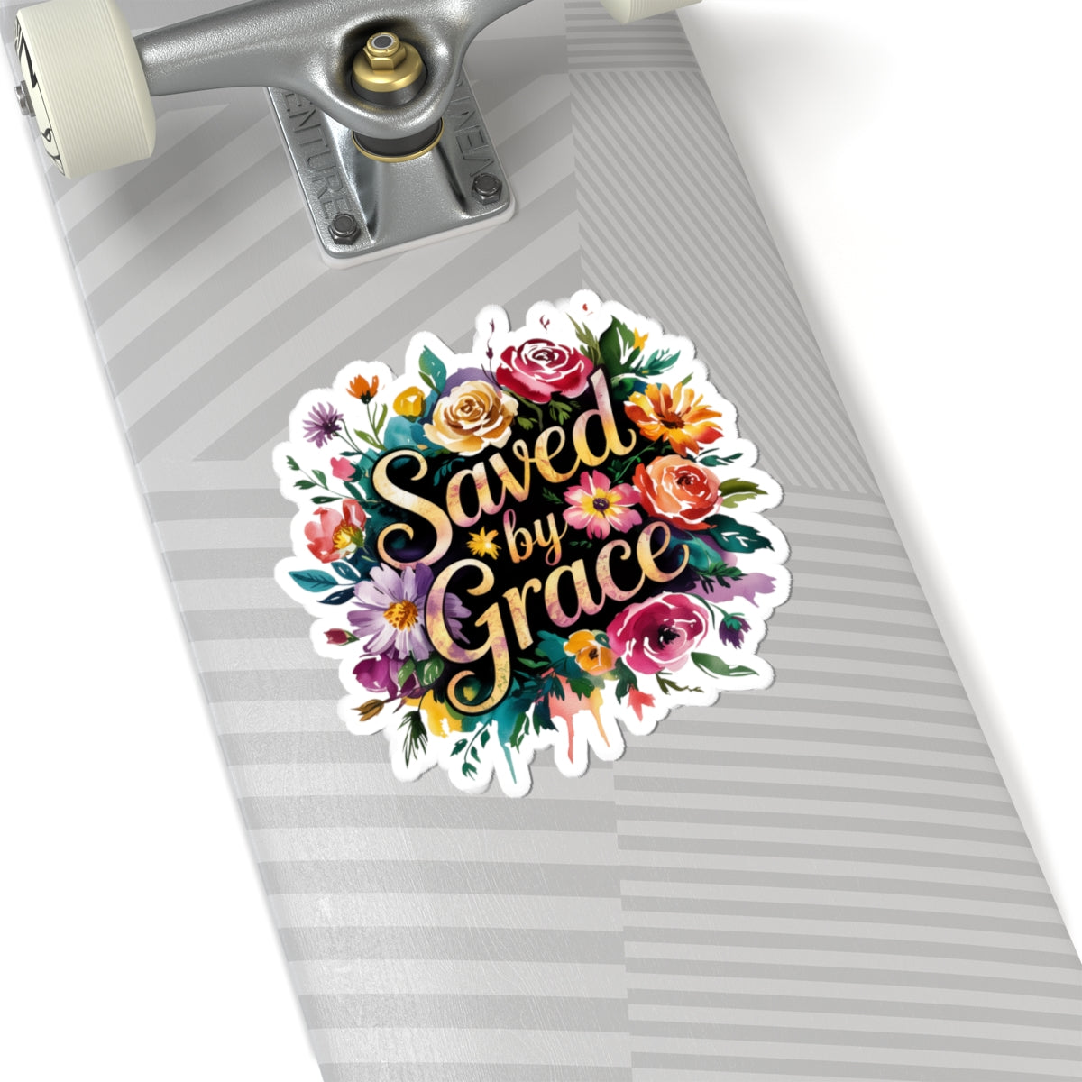 Floral Inspirational Sticker Set, Saved by Grace Decor, Laptop Stickers, Gift for Friends, Spring Floral Art