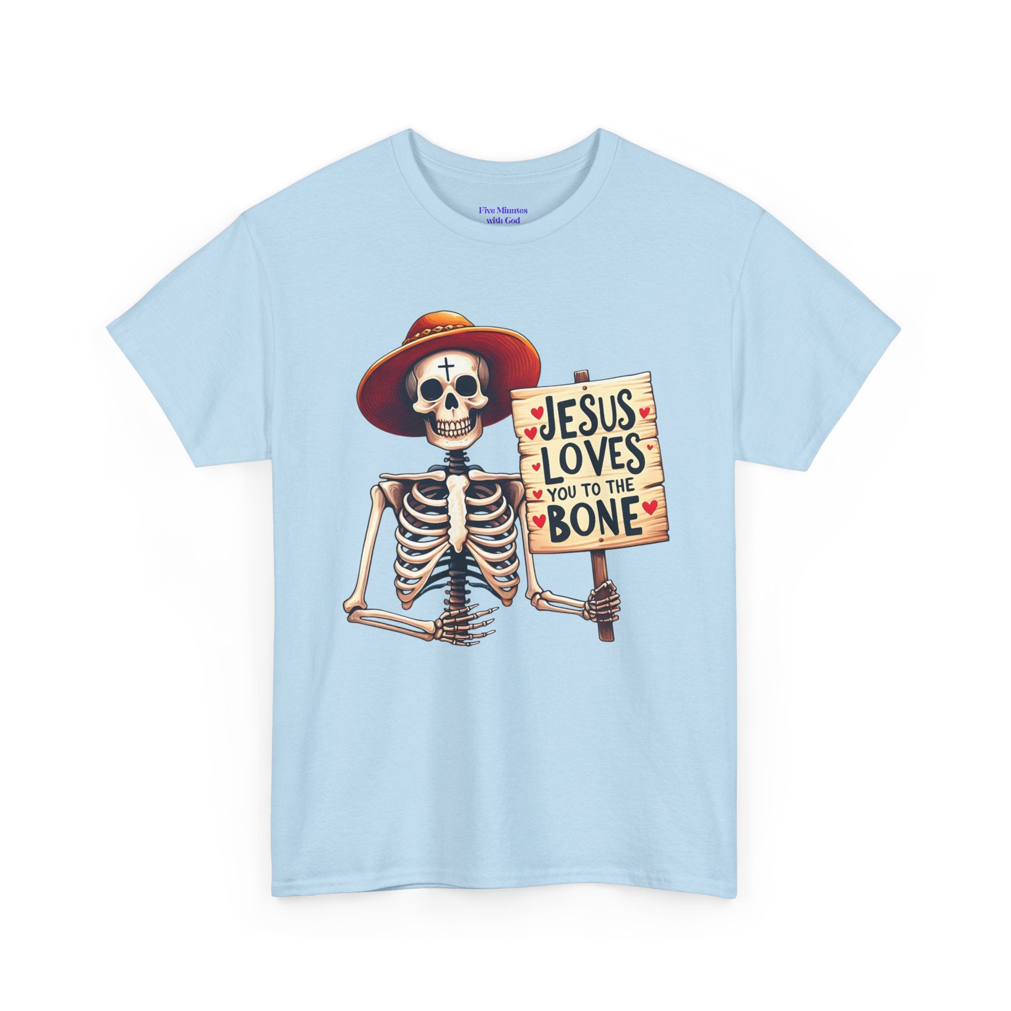 Jesus Loves You to the Bone Tee | Fun Skeleton Shirt, Unisex T-Shirt, Halloween Gift, Faith Apparel, Casual Wear, Holiday Shirt