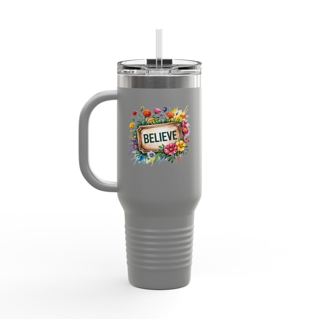 Inspirational Travel Mug, 40oz Insulated Coffee Cup, Floral Design, Motivational Gift for Travelers, Perfect for Road Trips, Keep [...]