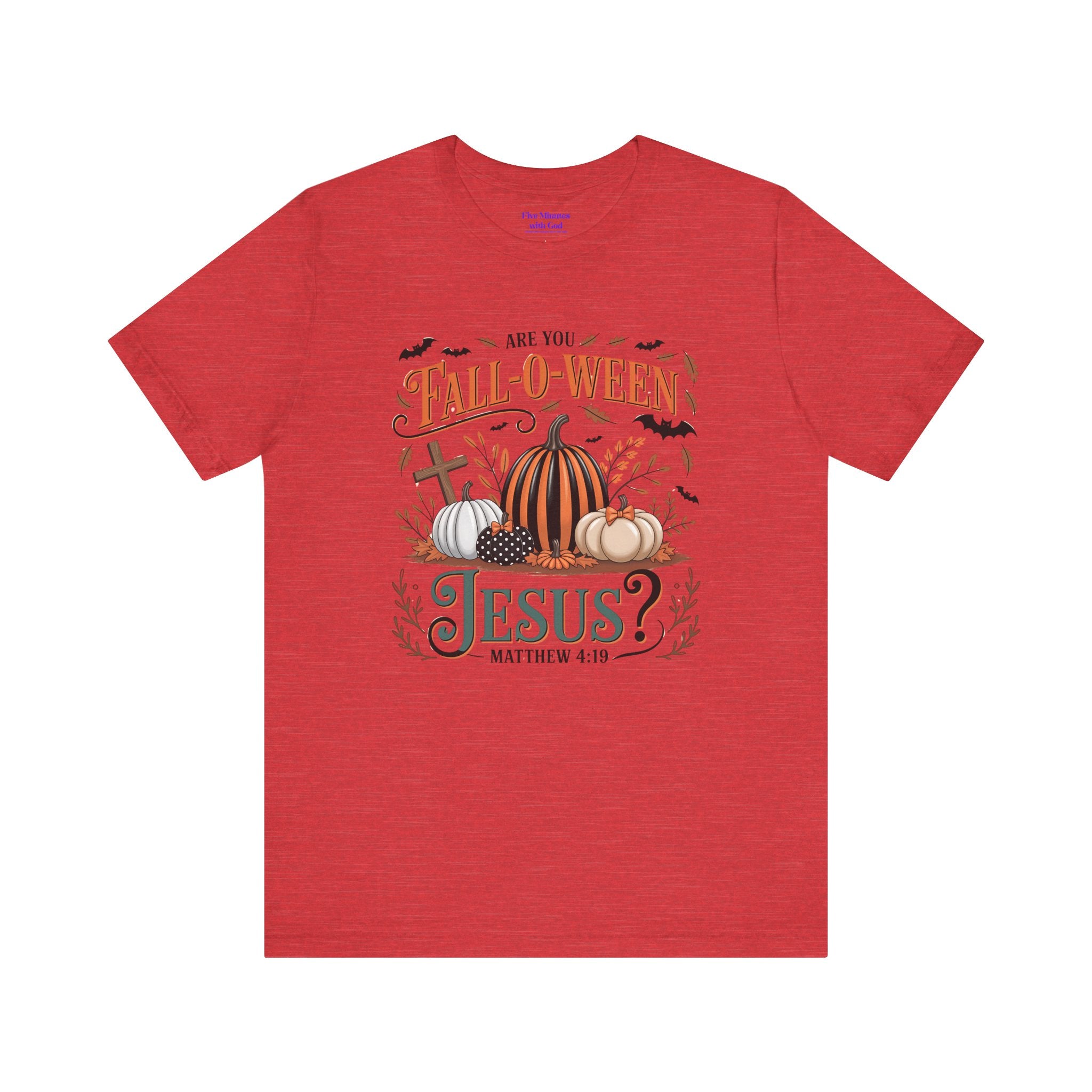 Fall-O-Ween Jesus Tee, Funny Fall T-Shirt, Unisex Pumpkin Shirt, Halloween Christian Top, Autumn Graphic Tee, Religious Casual Wear