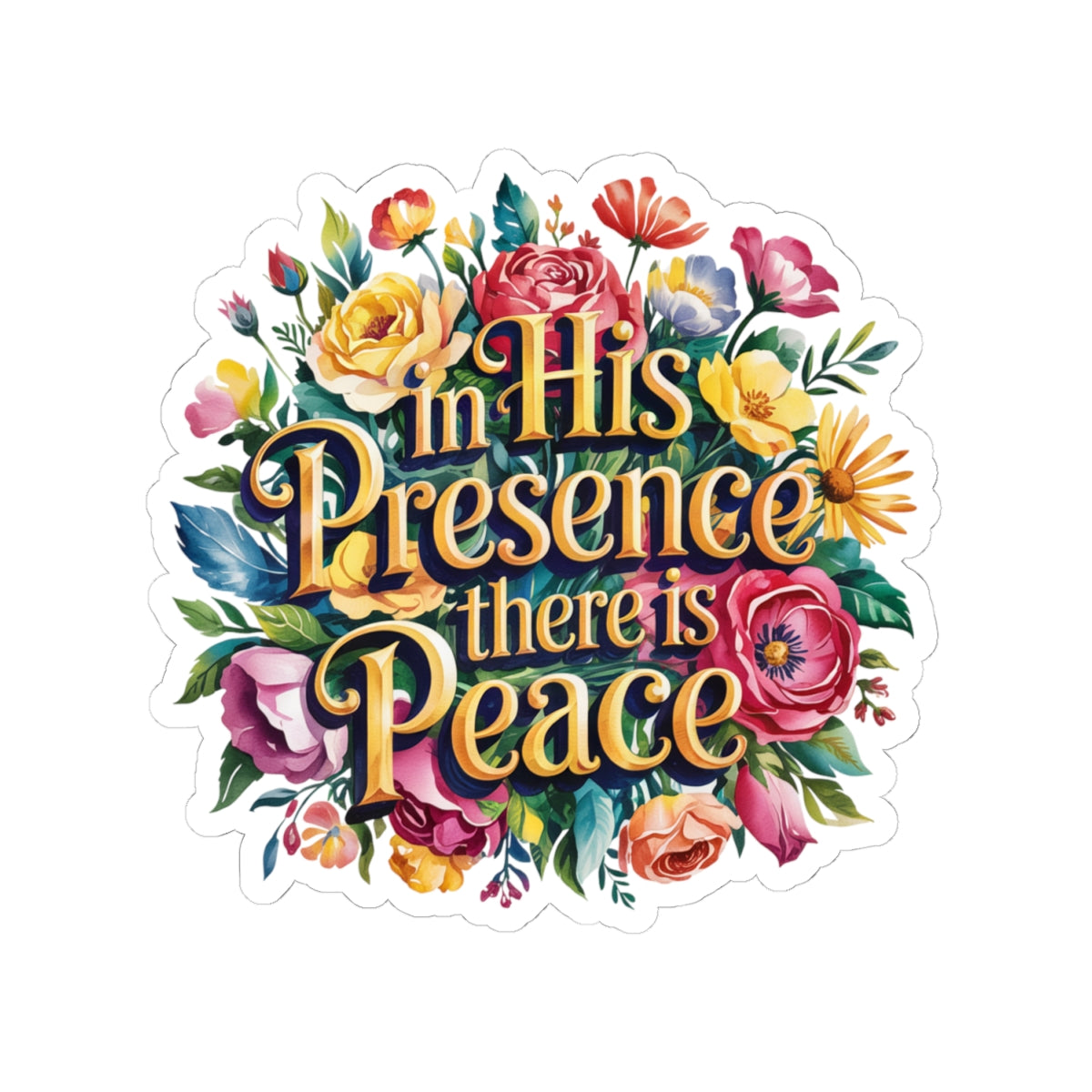 Floral Prayer Kiss-Cut Stickers, Inspirational Stickers for Journals, Laptop, Gift for Friends, Floral Decor, Peaceful Reminder