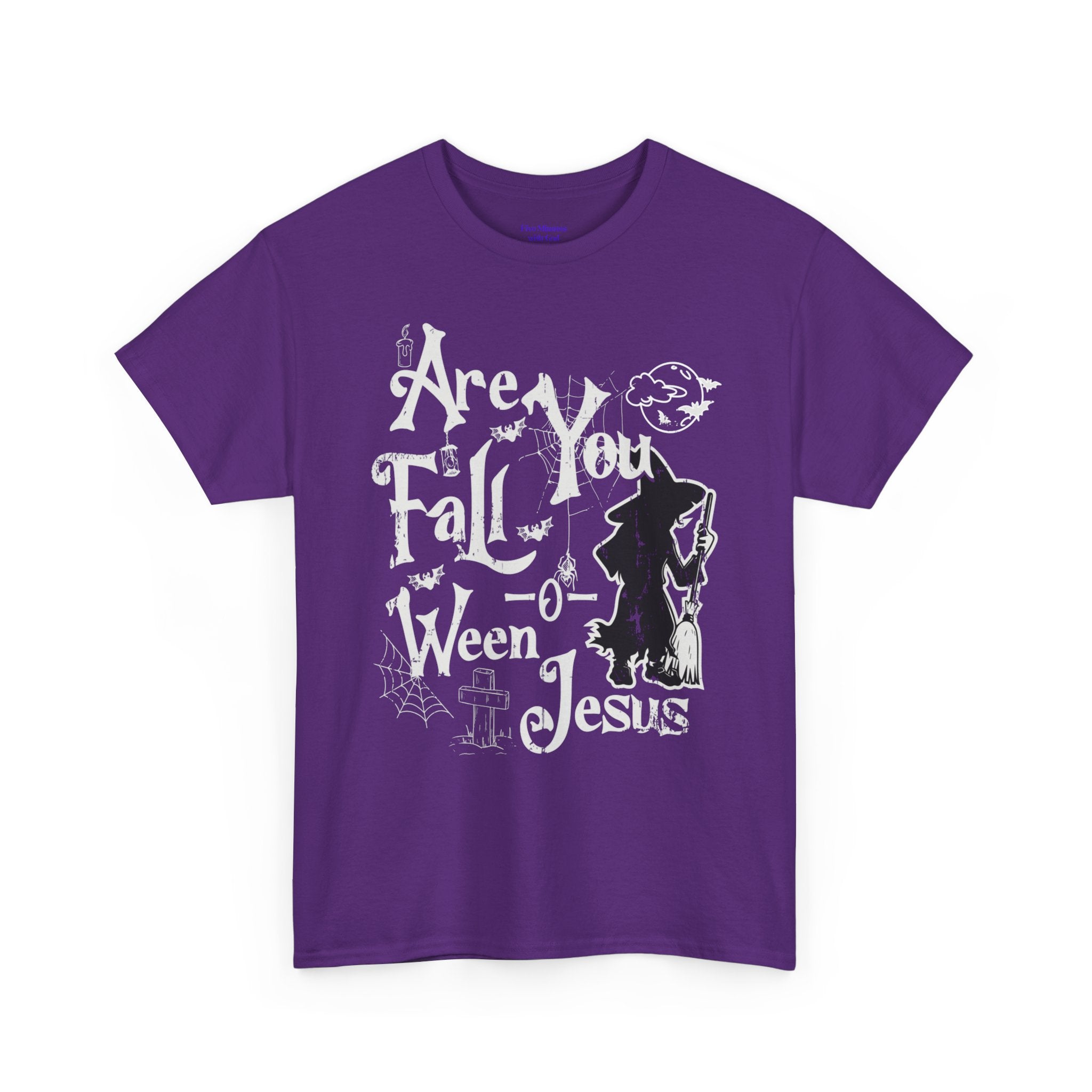 Fall-Themed Unisex Heavy Cotton Tee - Halloween, Jesus Celebration, Autumn Vibes, Casual Wear, Gift Idea