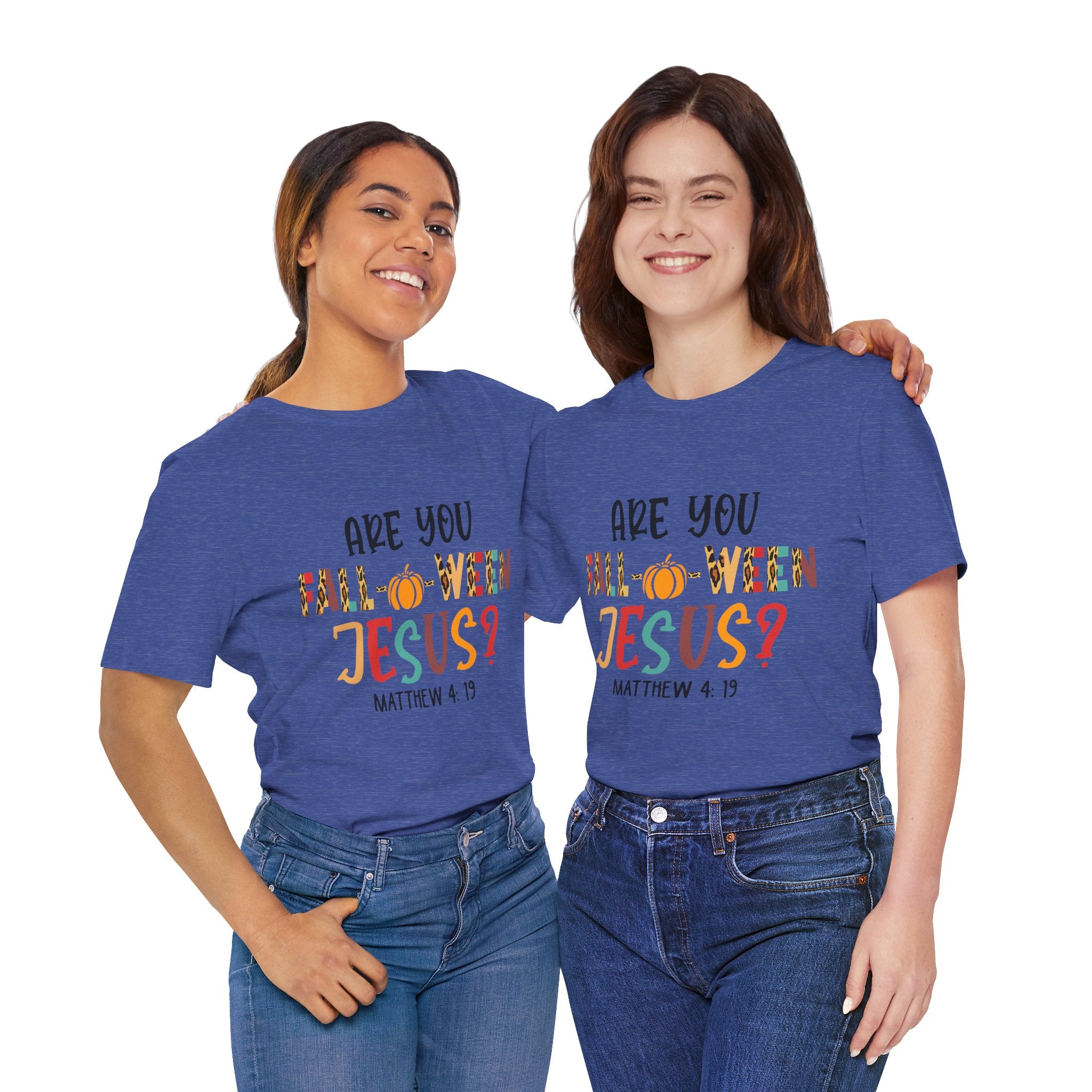Fall-Themed Jesus Tee | Unisex Jersey Short Sleeve T-Shirt, Halloween Church Wear, Faith-Based Gift, Cozy Casual Top