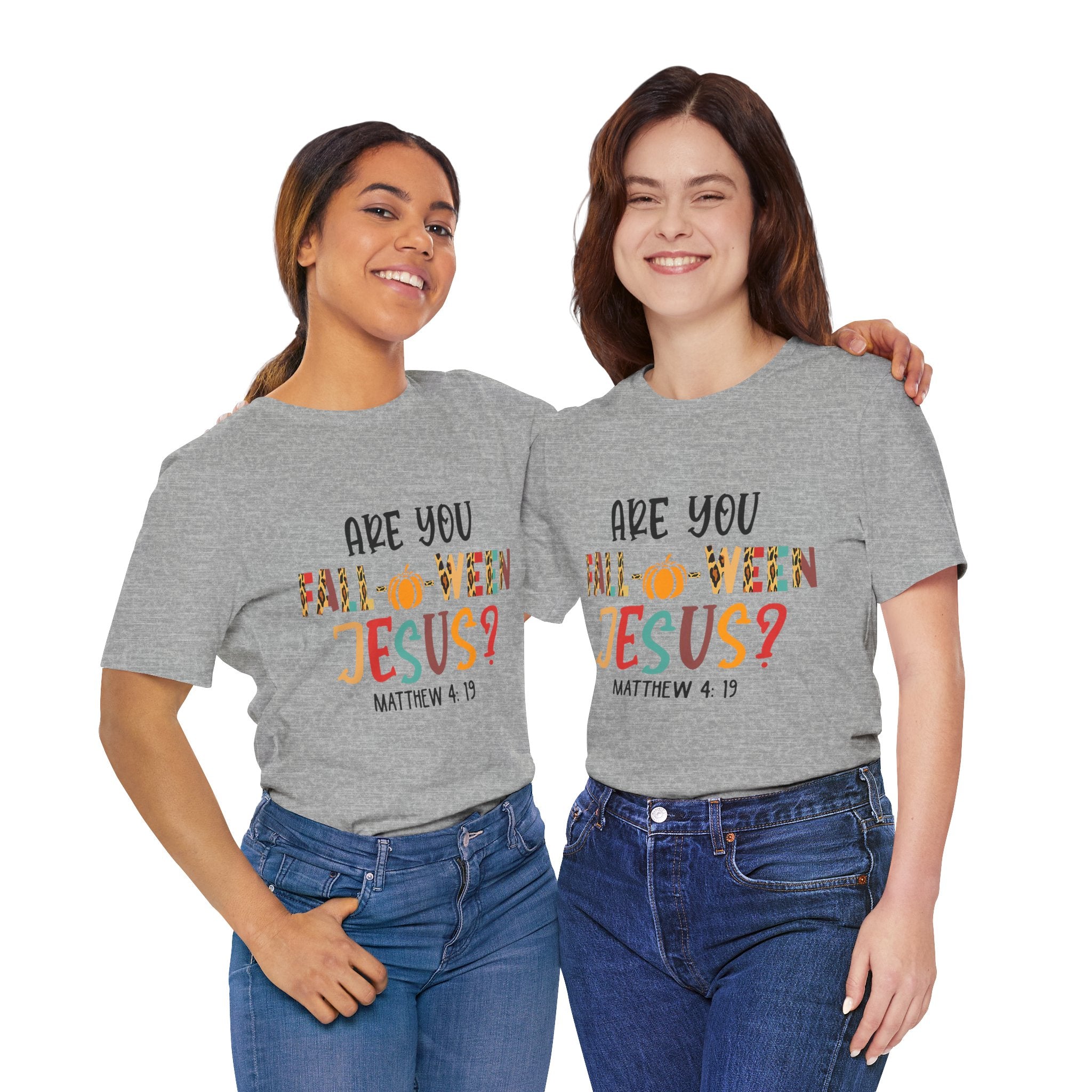 Fall-Themed Jesus Tee | Unisex Jersey Short Sleeve T-Shirt, Halloween Church Wear, Faith-Based Gift, Cozy Casual Top