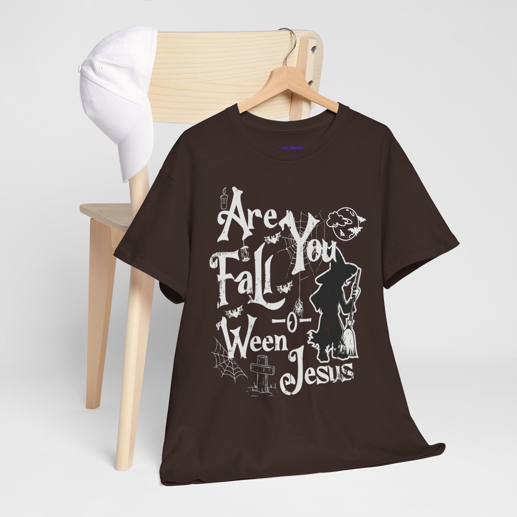 Fall-Themed Unisex Heavy Cotton Tee - Halloween, Jesus Celebration, Autumn Vibes, Casual Wear, Gift Idea