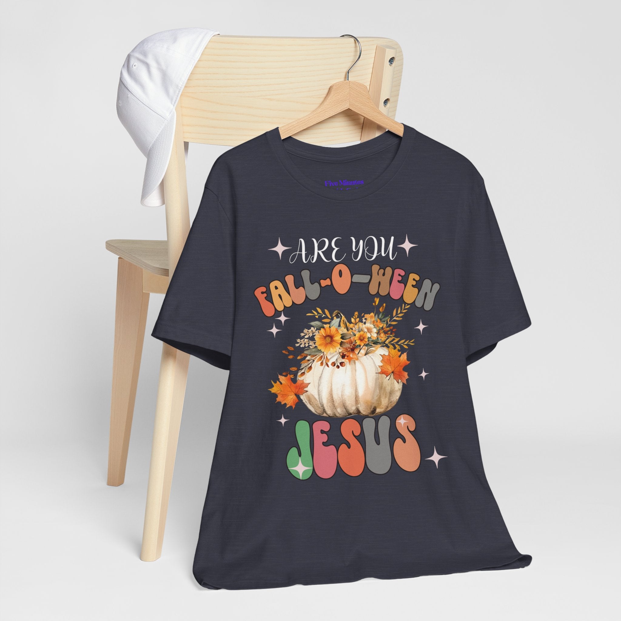 Fall-Themed Jesus Tee, Unisex Jersey T-Shirt, Cozy Autumn Apparel, Thanksgiving Gift, Fall Celebration Shirt, Christian Fashion