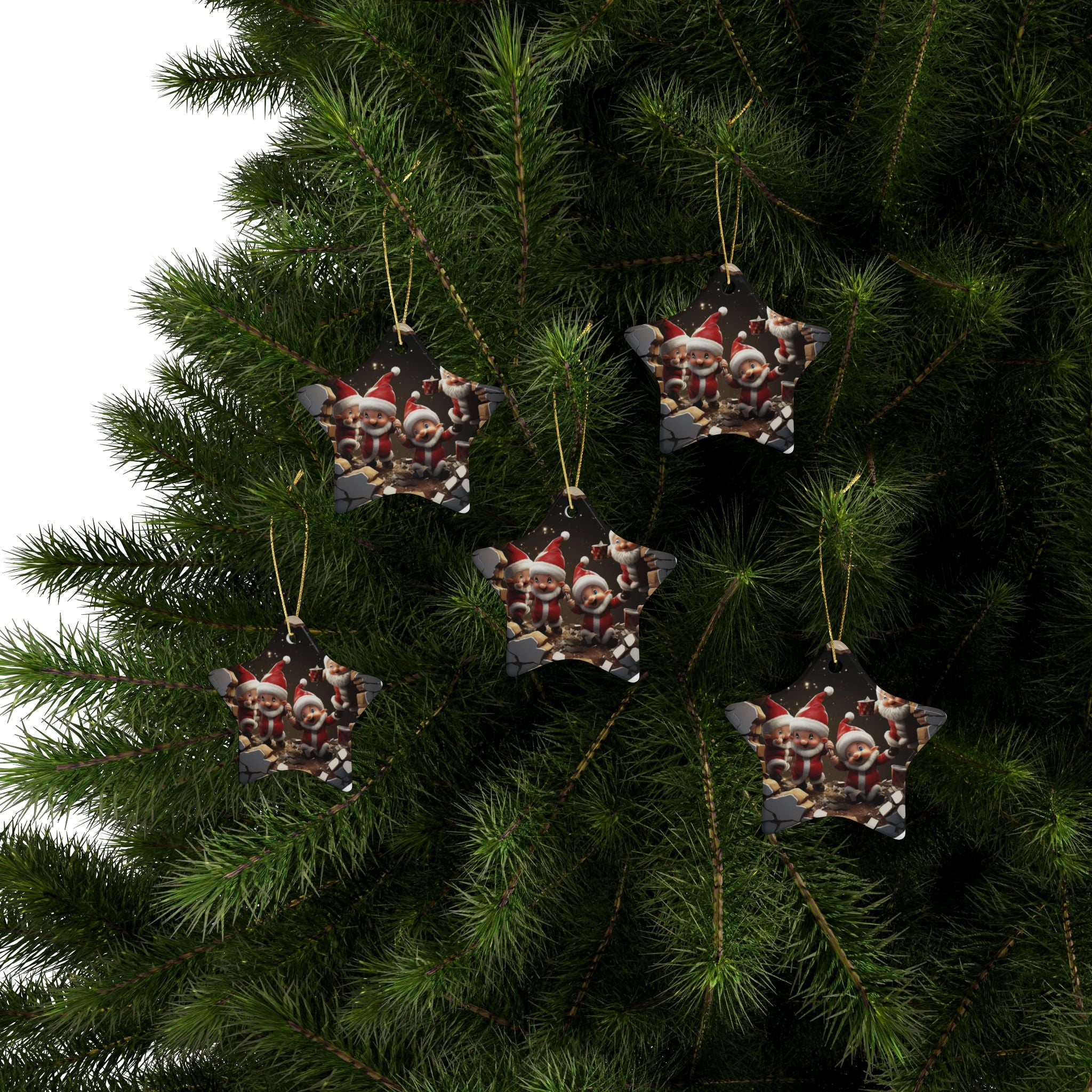 Festive Ceramic Ornaments for Christmas Decor, Holiday Gifts, Tree Decorations, Celebration Accessories, Santa Theme Ornaments