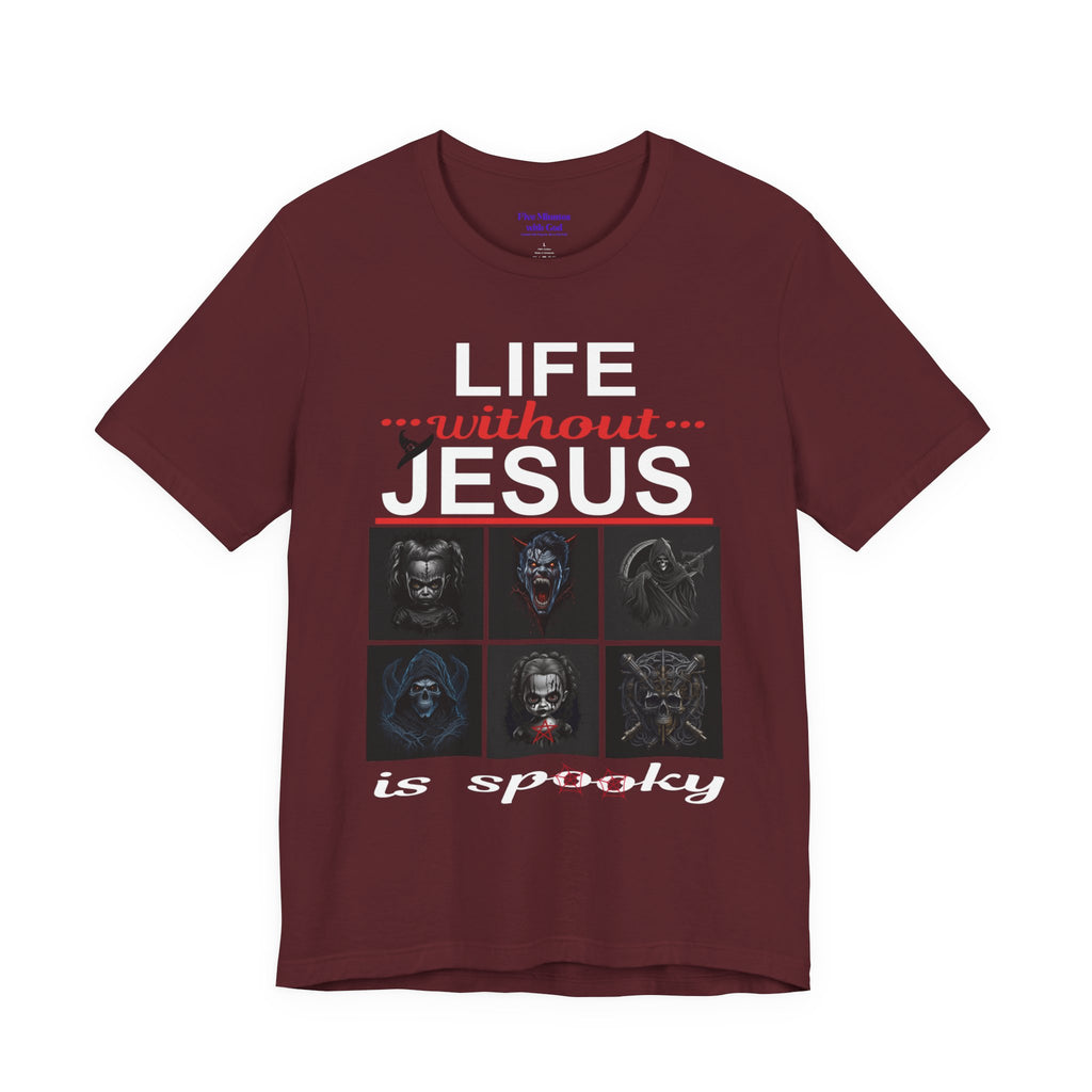 Funny Christian Tee - 'Life Without Jesus is Spooky' Unisex Jersey Short Sleeve T-Shirt, Faith Apparel, Religious Gift, Halloween Tee, [...]
