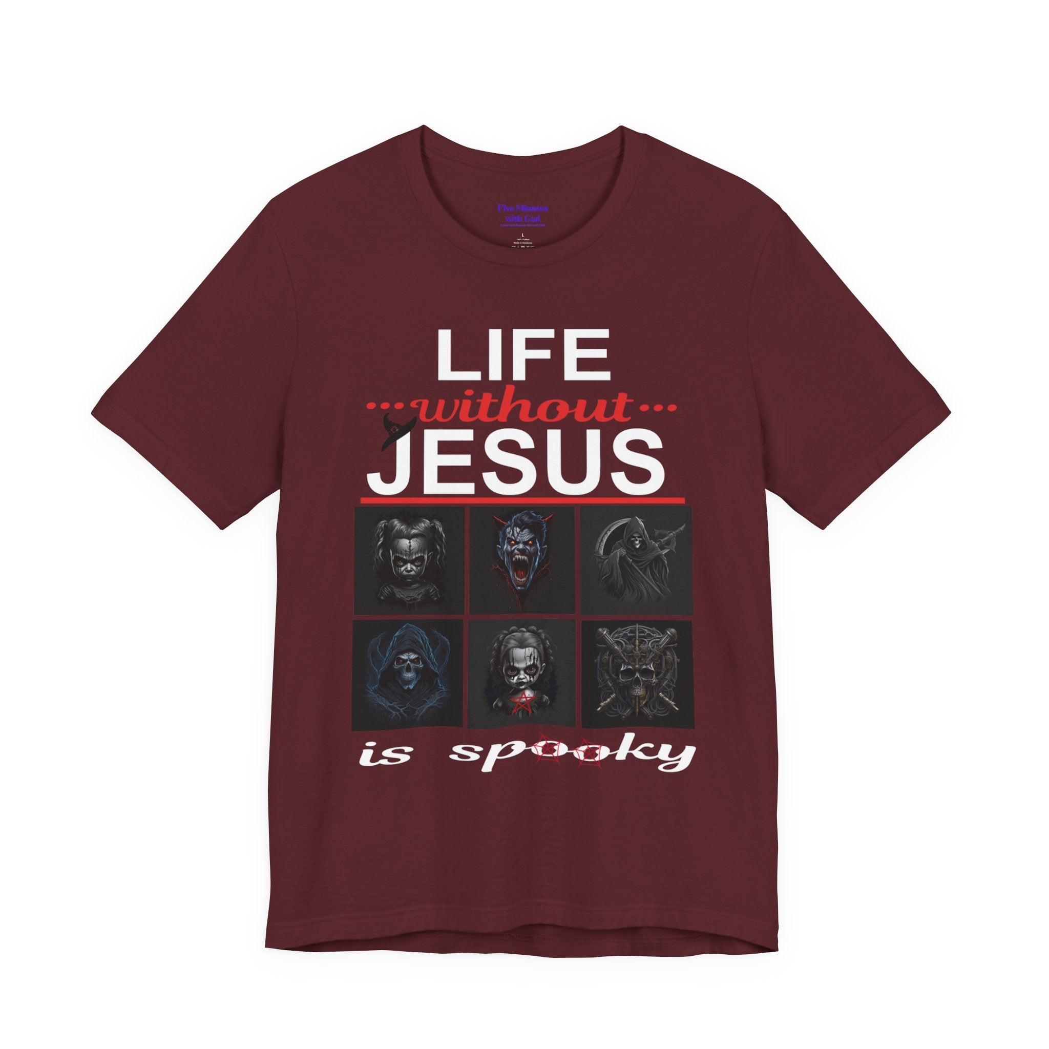 Funny Christian Tee - 'Life Without Jesus is Spooky' Unisex Jersey Short Sleeve T-Shirt, Faith Apparel, Religious Gift, Halloween Tee, [...]