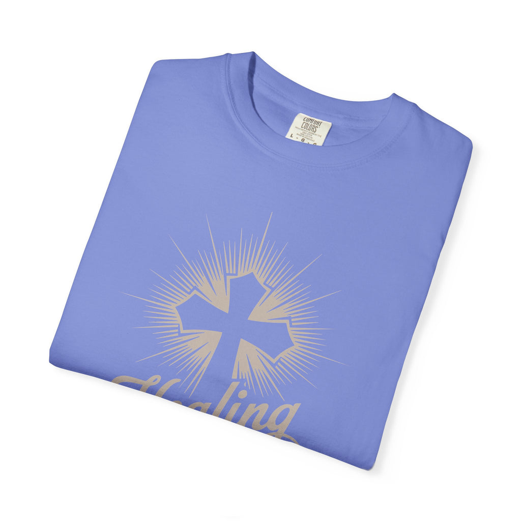 Inspirational Cross Tee - Healing Happens In His Presence