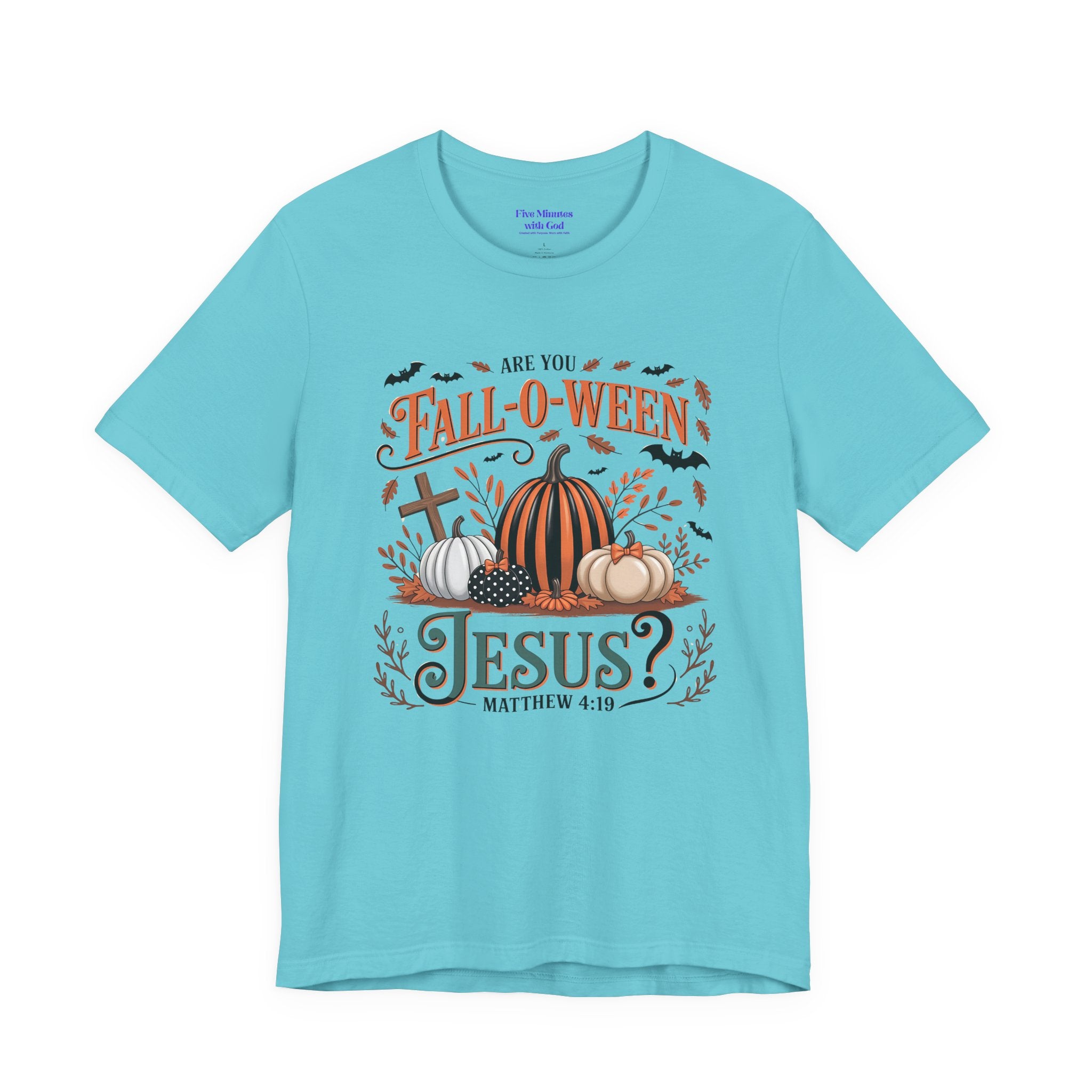 Fall-O-Ween Jesus Tee, Funny Fall T-Shirt, Unisex Pumpkin Shirt, Halloween Christian Top, Autumn Graphic Tee, Religious Casual Wear
