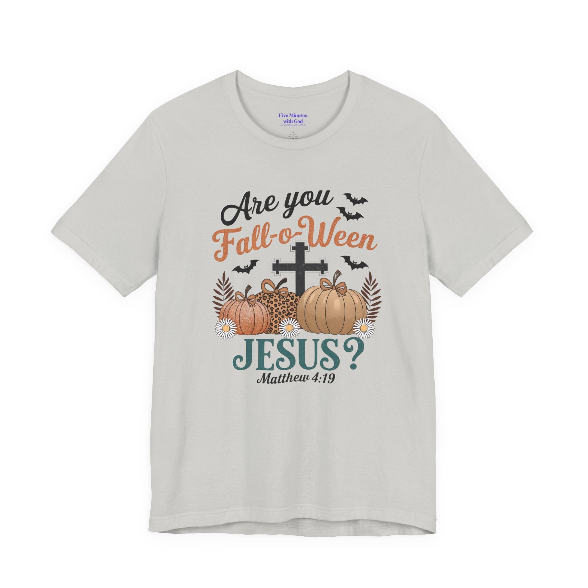 Fall-themed Christian Tee, Are You Fall-o-Ween Jesus?, Unisex Halloween Shirt, Autumn Faith T-Shirt, Pumpkin Design Top