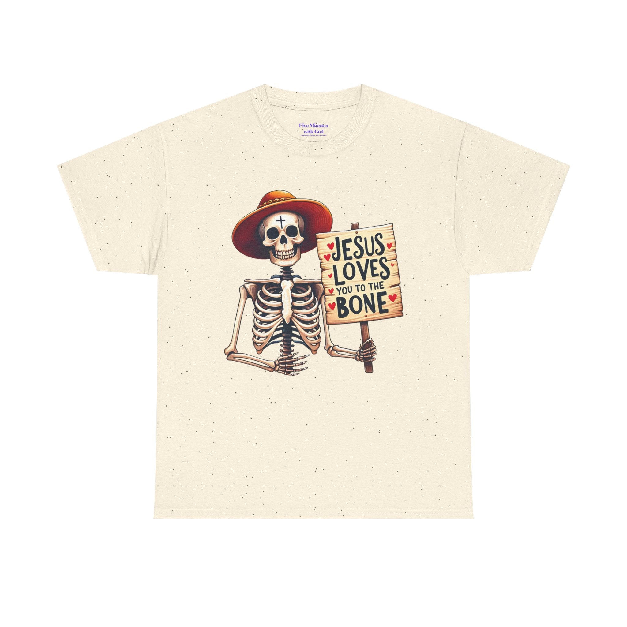 Jesus Loves You to the Bone Tee | Fun Skeleton Shirt, Unisex T-Shirt, Halloween Gift, Faith Apparel, Casual Wear, Holiday Shirt
