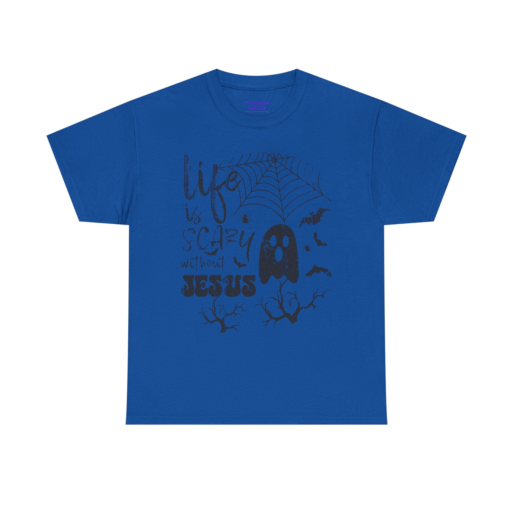 Halloween Ghost Tee: Life is Scary Without Jesus, Unisex Heavy Cotton T-Shirt, Halloween Shirt, Faith-Based Apparel, Cute Ghost Tee, [...]