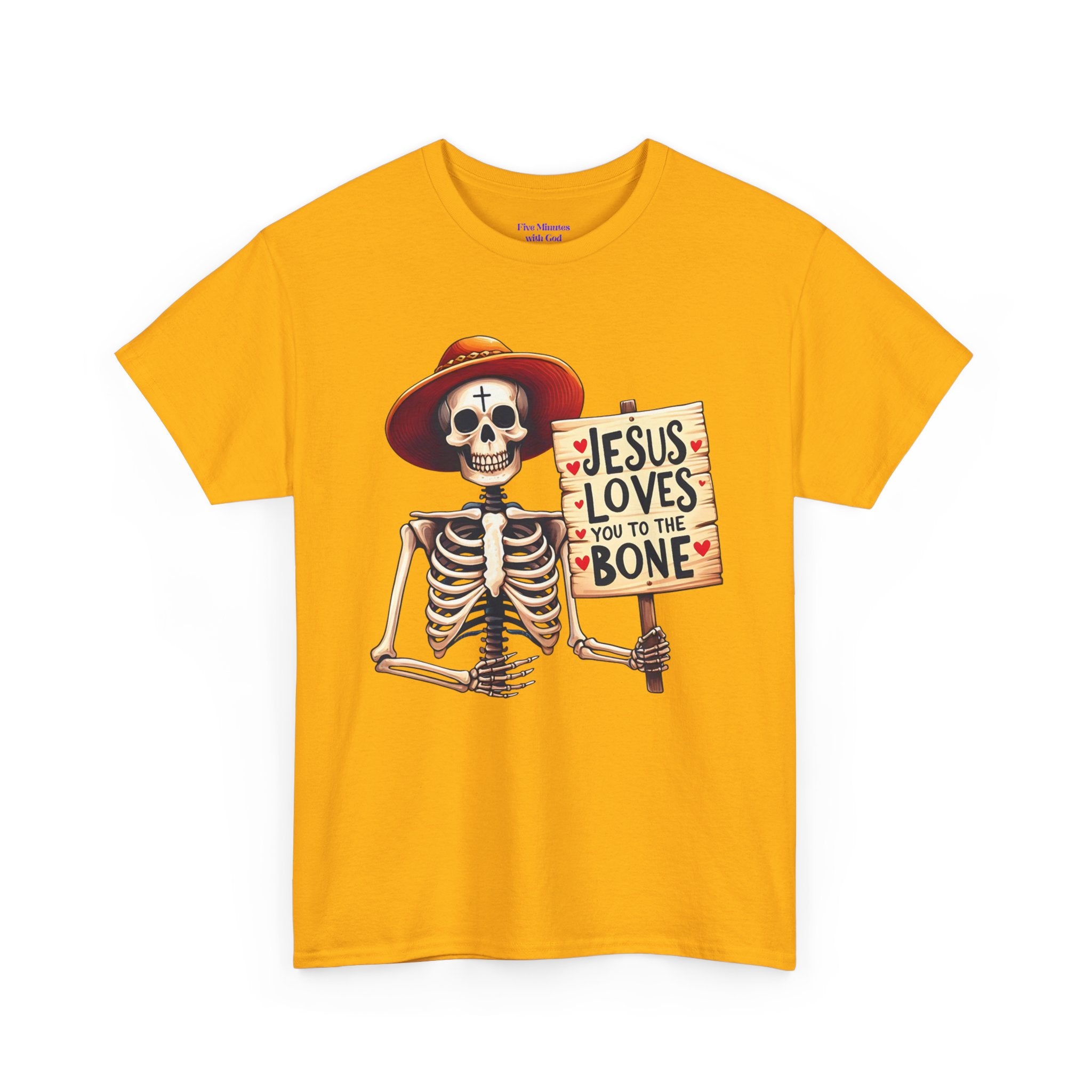 Jesus Loves You to the Bone Tee | Fun Skeleton Shirt, Unisex T-Shirt, Halloween Gift, Faith Apparel, Casual Wear, Holiday Shirt