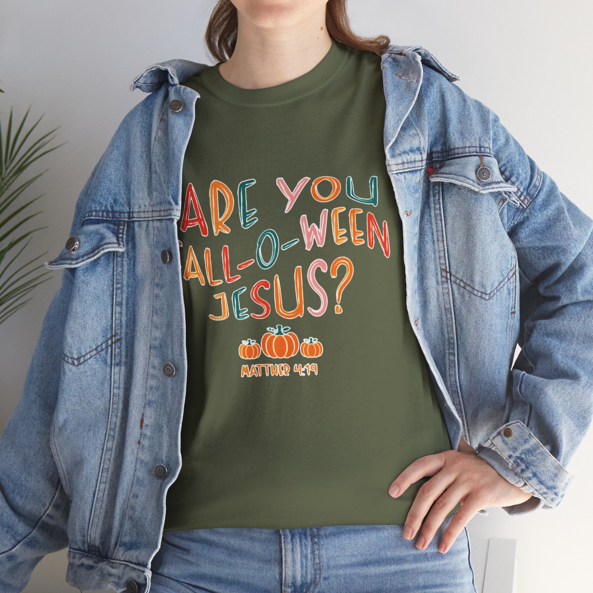 Unisex Fall-O-Ween Jesus Tee, Halloween T-Shirt, Christian Apparel, Autumn Fashion, Fun Holiday Shirt, Pumpkin Theme