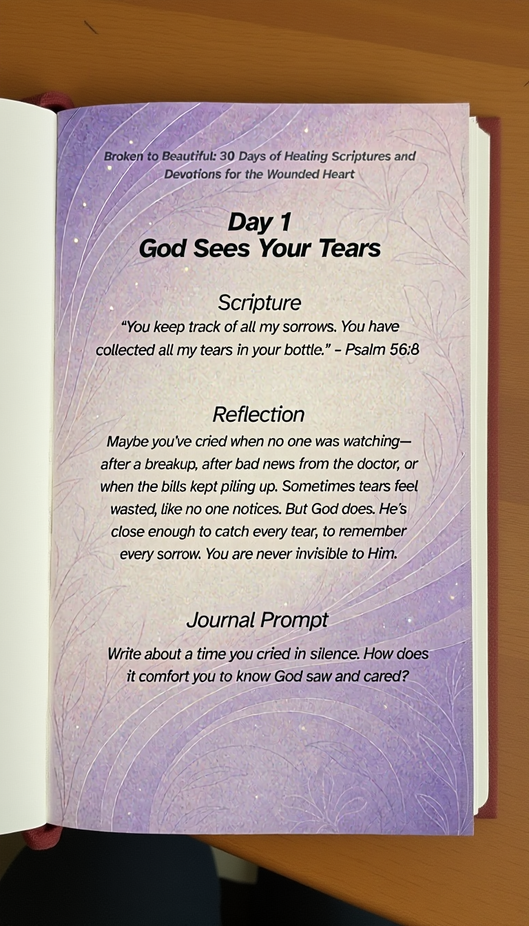 Broken to Beautiful: 30 Days of Healing Scriptures and Devotions for the Wounded Heart